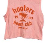 Hooters Women’s Sz M Palm Tree Orange Pink Crop Top Sleeveless Beach Club 1983 Photo 2