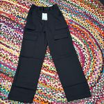 Noli NWT  Milan Black Satin Cargo Pants Photo 0