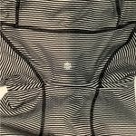 Tangerine  Black and White Striped Women's Hoodie Photo 4