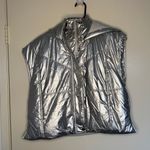 Daily Practice by Anthropologie Silver Metallic Puffer Vest Size Small Photo 2