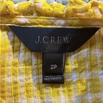 J.Crew  Pintuck Yellow Gingham Blouse Ruffle Neck Long Sleeve Sz 2P💛 Photo 7