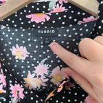 Torrid  Womens Floral Challis Polka Dot Button-Up Blouse Size 3X Photo 3