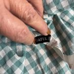 Zaful  Teal White Gingham Square Neck Tiered Ruffle Mini Dress Women's XL Photo 3