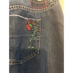 Tommy Hilfiger ‎ Denim Skirt Button Front Dark Wash A Line Embroidered Pockets 14 Photo 6