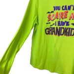 Halloween " You Can't Scare Me" Grandma Glitter Cotton Top Size XL Green Photo 2