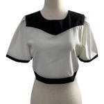 Women Size Small White Crop Top Cute White Black NWT (21 Photo 0