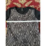 Ann Taylor  Black Lace Overlay Top Women's Size Small Short Sleeve Shell‎ Career Photo 3