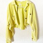 POL Cropped Yellow Corduroy Cutoff Jacket Photo 0