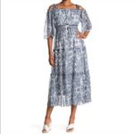 NWT Taylor Floral Cold Dress Tired Maxi Dress Blue Size 22W Photo 2