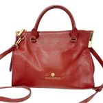 Vince Camuto  Red Pebbled Leather Crossbody Satchel Handbag Photo 0