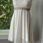 Tigerlily Vintage Y2K Tiger Lily Ivory Strapless Chiffon Mini Dress Pearl Embellished Sz M Photo 1
