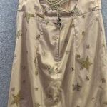 Angel Biba  Women's Mini Dress Pink Gold Stars Strapless Size Small Lined Photo 1