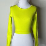 ZARA  Neon Green Long Sleeve Crop Top Photo 0