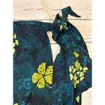 Hawaiian Floral Wrap Blue with Lime Green One Size Made in Hawaii Photo 1