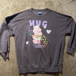 Care Bears Shirt Womens Sz M/L Crewneck Sweater Graphic Gray Pullover Hug Cozy Size M Photo 1