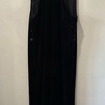 Jacqueline Ferrar VTG Y2K VELVET VELOUR Black Jumper Dress Maxi Stretch Size 12 Photo 6