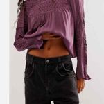 Free People NEW  Smocked In Time Long Sleeve Top Plum Dark Academia Size Medium Photo 8