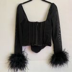 House Of CB HOUSE OF CB 'Stella' Black Mesh Trimmed Corset NWOT Size Small Photo 5