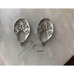 Silver floral drop dangling earrings Silver Photo 2