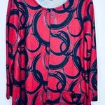 Shana Brand Red & Black Long Sleeve Tunic Top Photo 0