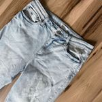 Pistola Cropped High Rise Jeans Light Wash Distressed Fray Hem Size 29 Blue Photo 2