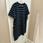 Banana Republic  striped t-shirt dress with front pockets size XL blue green Photo 2