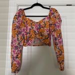 Something Navy Floral Crop Top Photo 0