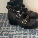 Converse  Dark Combat Boots with Silver Buckles Photo 2