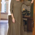 Soft Surroundings  Ryley Maxi Black and Tan Striped Dress Size S Photo 1