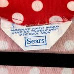 Sears Vintage Red White Polka Dot Dress 80's Long Sleeve Minnie Mouse Midi Dress Size M Photo 8