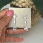 NADRI Cubic Zirconia Teardrop Earrings, BRAND NEW, $90 Silver Photo 7