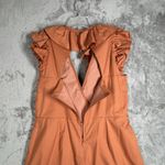 BCBGMAXAZRIA  Romper Womens Large‎ Orange Sunkissed Ruffle Feminine Casual Party Photo 4