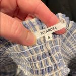 Tularosa Revolve Blue & White Gingham Off Shoulder Smocked Blouse S Photo 3