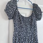 Holloway Hollister Navy Ruched Floral Dress with a Slit Photo 1