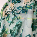 Simply Noelle  Flocked Kimono Teal green‎ Spring Pink Velvet OS Photo 4