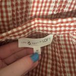 Lou & grey  Orange and White Gingham Checkered 100% Cotton Button-Down Shirt 💜💚 Photo 4