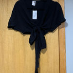 Shade & Shore  Black Tie-Front Coverup - Size XS Photo 0