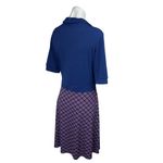 Brooklyn Industries Blue Red Geometric Collar Half Sleeve Shirt Dress Size L Size L Photo 2