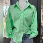 Universal Threads  Linen Blend Long Sleeve Boxy
Cropped Button-Down Shirt Size 1X Photo 0