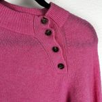 J. Crew Mockneck Sweater Barbie Pink Oversized Asymmetrical Collar Photo 7