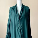 ZARA  | Hunter Green Lounge Inspired Blouse Sz L Photo 1