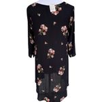 Amuse Society Buckle Gauzy Black Floral Hi Lo Tunic / Super Mini Dress XS Photo 2