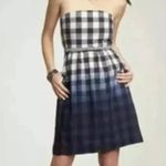 Gap Strapless Ombre Linen Plaid Dress SZ 0 Photo 3