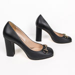 Gucci Black Miro Soft Horsebit Pumps Block Heel Square Toe Womens EU 37.5 US 7.5 Photo 3