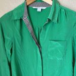 Diane Von Furstenberg  green silk blouse Photo 3