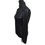 Cinq A' Sept Joan Black Sequins Top Women's Size S Long Sleeve Mock Neck Concert Photo 3