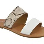 Top Moda 🆕 White & Snake Contrast- Strap Malik Slide🆕 Photo 0