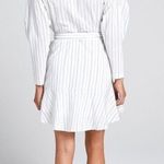 ALC Frank A.L.C. Enzo Dress Stripe Wrap Poplin White Salmon Size 2 NWT Photo 1