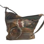 ANUSCHKA Women’s Aztec Style Handbag Multicolored Size 11X2.5X10.5 Genuine Leather Green Photo 0