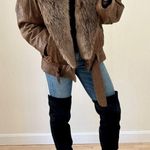 Vintage 1980s Flemington Furs Oversized Leather and Fur Winter Coat Size L Photo 6